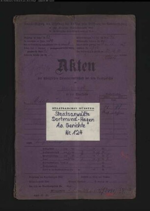 Angeklagter: Middel, Johannes: Landfriedensbruch (Plünderungen usw. in Hamm am 3.- 4.7.1919)