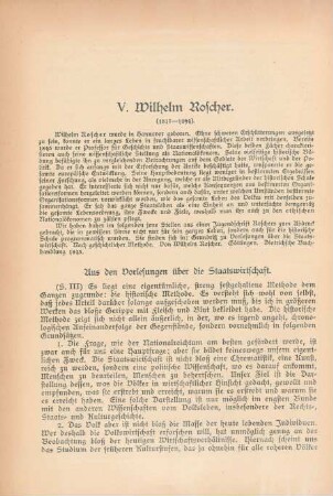 V. Wilhelm Roscher. (1817-1894)