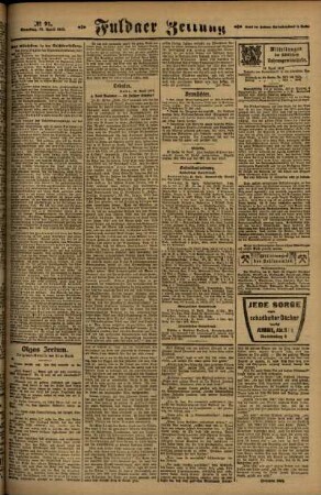 Zweite Ausgabe vom Samstag, den 19. April 1919.