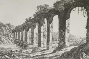 Altväter-Wasserleitung über die Freiberger Mulde : Altväter-Wasserleitung, Aquädukt, Radierung, 1820