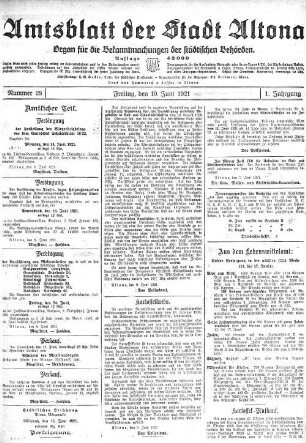 Nummer 28 : Freitag, den 10 Juni 1921