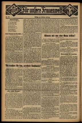 Zweite Ausgabe vom Donnerstag, den 26. November 1931.