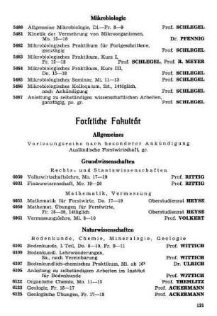 Forstliche Fakultät