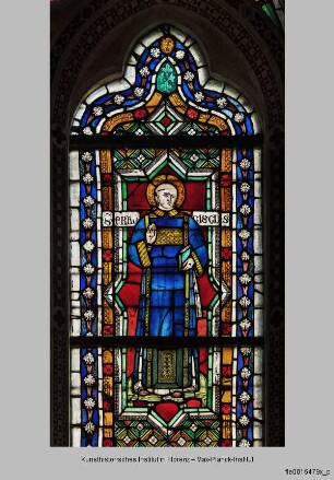 Fenster B-IX, B-VIII und B-VII der Nikolauskapelle : Fenster B-IX : Heiliger Franziskus