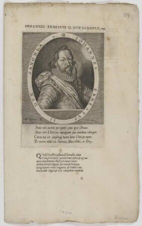 Bildnis des Iohannes Ernestvs II., Herzog von Sachsen