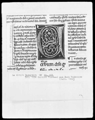 Die 12 kleinen Propheten mit Glosse — Initiale V(erbum), Folio 109verso