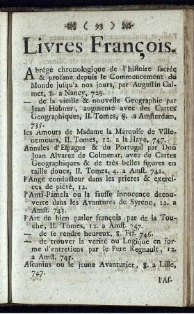 Livres Francois.