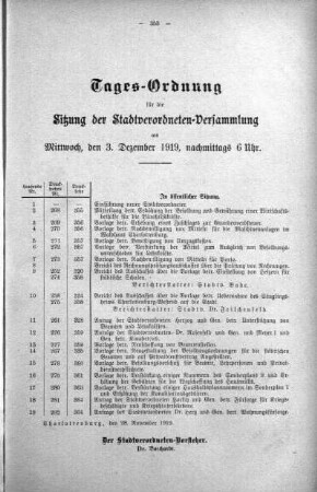 Tages-Ordnung No. 19. (267-283), 03. Dezember 1919