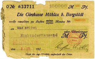 Gutschein über Einhunderttausend Mark