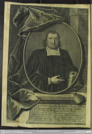 Johann Bartholomaeus Freiesleben, Königl. und Chur-Fürstl. Saechs. Mittler HoffPrediger in Dresden