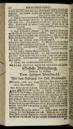 Sechste Abtheilung, Vom Heiligen Abendmahl.