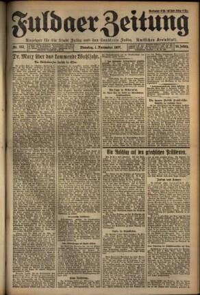 Erste Ausgabe vom Dienstag, den 01. November 1927.