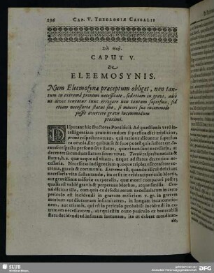 Caput V. De Eleemosynis