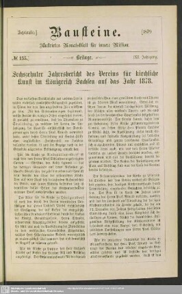 Sechszehnter Jahresbericht des Vereins für kirchliche Kunst im Königreich Sachsen auf das Jahr 1878