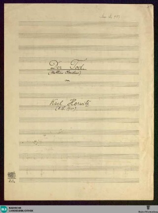 Der Tod - Don Mus.Ms. 797 : V, pf
