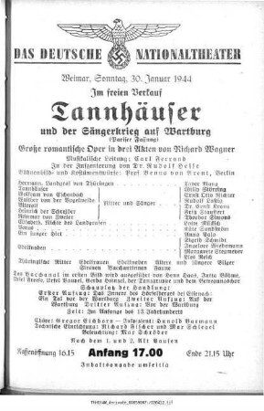 Tannhäuser und Der Sängerkrieg auf Wartburg