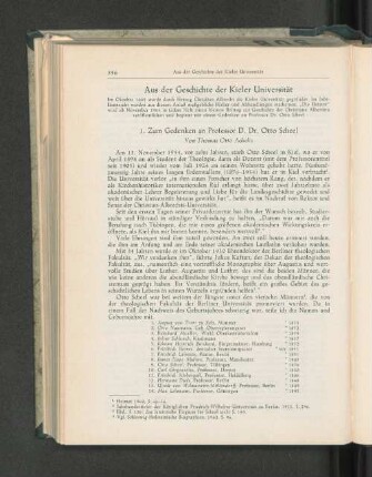 Aus der Geschichte der Kieler Universität.