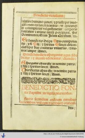Benedictio fontis in vigilia pentecostes