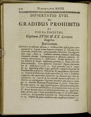 Dissertatio XVIII. De Gradibus Prohibitis Et Poena Incestus.