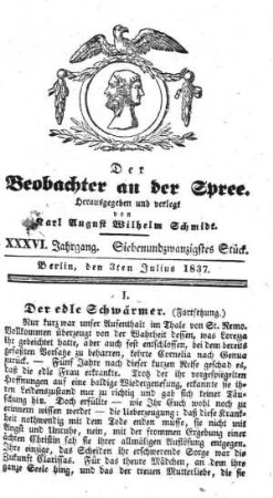 27. Stueck, 3. Juli 1837