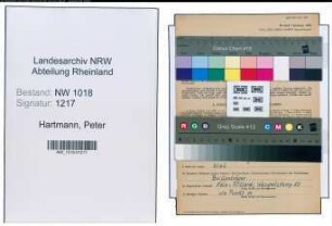 Entnazifizierung Peter Hartmann , geb. 07.12.1910 (Einkaeufer)