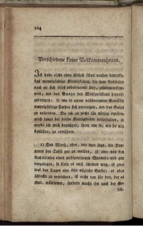 Verschiedene kleine Vollkommenheiten.