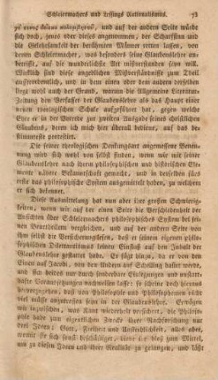 73-112 Schleiermachers und Lessings Rationalismus nach seinem philosophischen und historischen Elemente