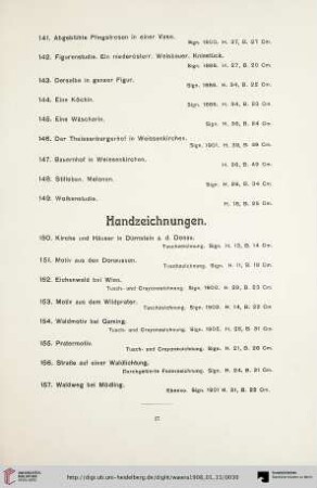 Handzeichnungen (Nr. 150-157)