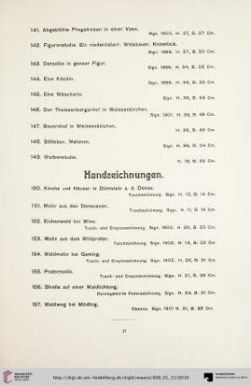 Handzeichnungen (Nr. 150-157)