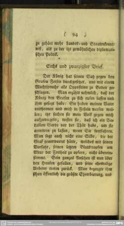 Sechs und zwanzigster Brief