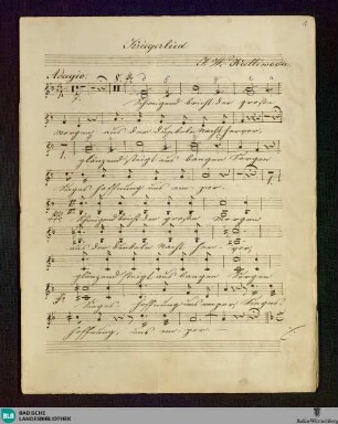 Kriegerchor - Don Mus.Ms. 973 : Coro maschile, orch; D; StrK WoO 8.21