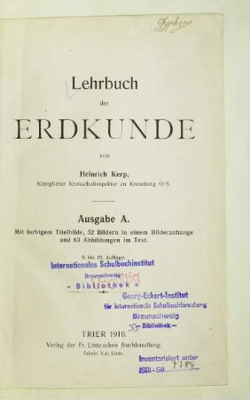 Lehrbuch der Erdkunde