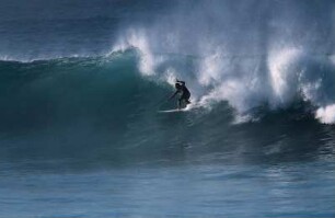 Spanien. Gran Canaria. Las Palmas. Bahia del Confital. Wellenreiter