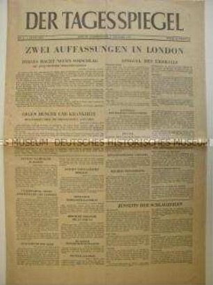 Berliner Tageszeitung "Der Tagesspiegel" u.a. zur Außenministerkonferenz der Alliierten in London