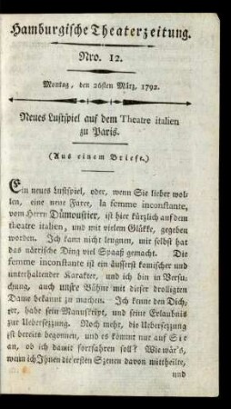 Nro. 12. Montag, den 26sten März, 1792
