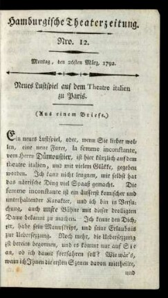 Nro. 12. Montag, den 26sten März, 1792