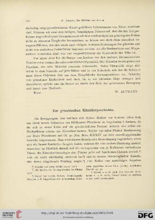 6: Zur griechischen Künstlergeschichte