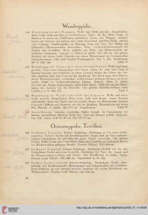 Orientteppiche, Textilien (Nr. 222-240)