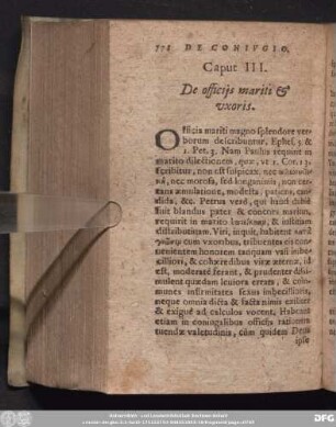 Caput III. De officiis mariti [et] uxoris.