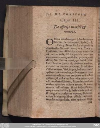 Caput III. De officiis mariti [et] uxoris.