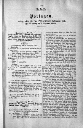 Vorlagen welche nicht für die Oeffentlichkeit bestimmt sind., 02. Dezember 1903