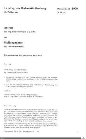 Antrag der SPD: Rechte des Kindes