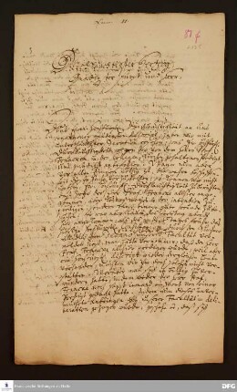 Brief der Theologischen Fakultät der Universität Jena an Johann Wilhelm v. Sachsen-Eisenach.