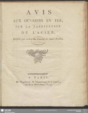 Avis Aux Ouvriers En Fer Sur La Fabrication De L'Acier