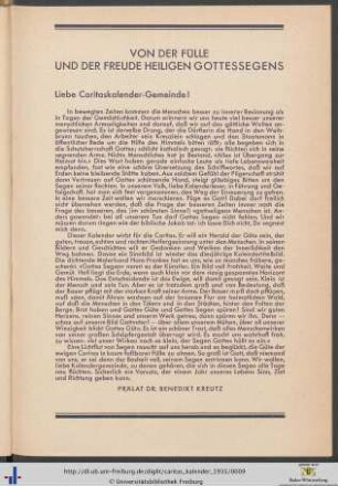 Von der Fülle und der Freude heiligen Gottessegens.
