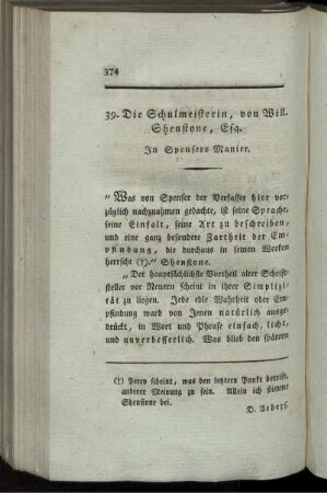 39. Die Schulmeisterin, [...]
