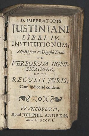 D. Imperatoris Justiniani Libri IV. Institutionum