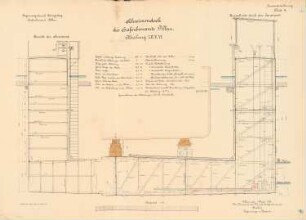 Schwimmdock der Hafenbauinspektion, Pillau: Abteilung I, II, V und VI: Ansicht, Schnitt 1:25