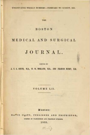 Boston medical and surgical journal. 52. 1855