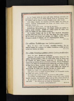 Die russische Verteidigungsstellung südlich Lemberg durchbrochen.